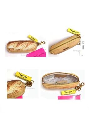 NWT BETSEY JOHNSON 💋BREAD Butter Bag Charm Coin Purse/Small Wallet